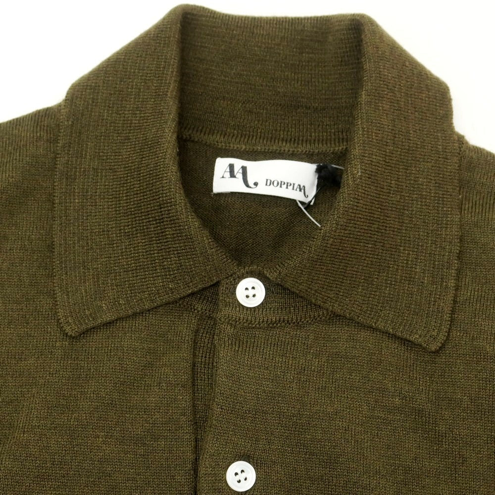 【新品】ドッピアアー DOPPIAA AARIC ハイゲージ ウール 長袖 ポロニット オリーブ【 48 】【 状態ランクN 】【 メンズ 】