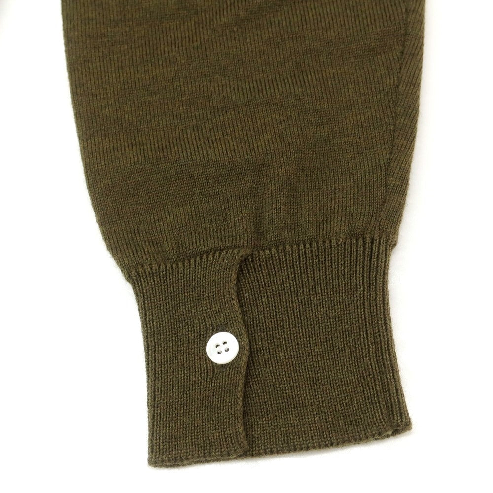 【新品】ドッピアアー DOPPIAA AARIC ハイゲージ ウール 長袖 ポロニット オリーブ【 48 】【 状態ランクN 】【 メンズ 】