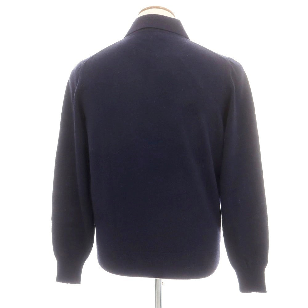 【新品】ドッピアアー DOPPIAA AARIC ウールナイロン 長袖 ポロニット ネイビー【 48 】【 状態ランクN 】【 メンズ 】