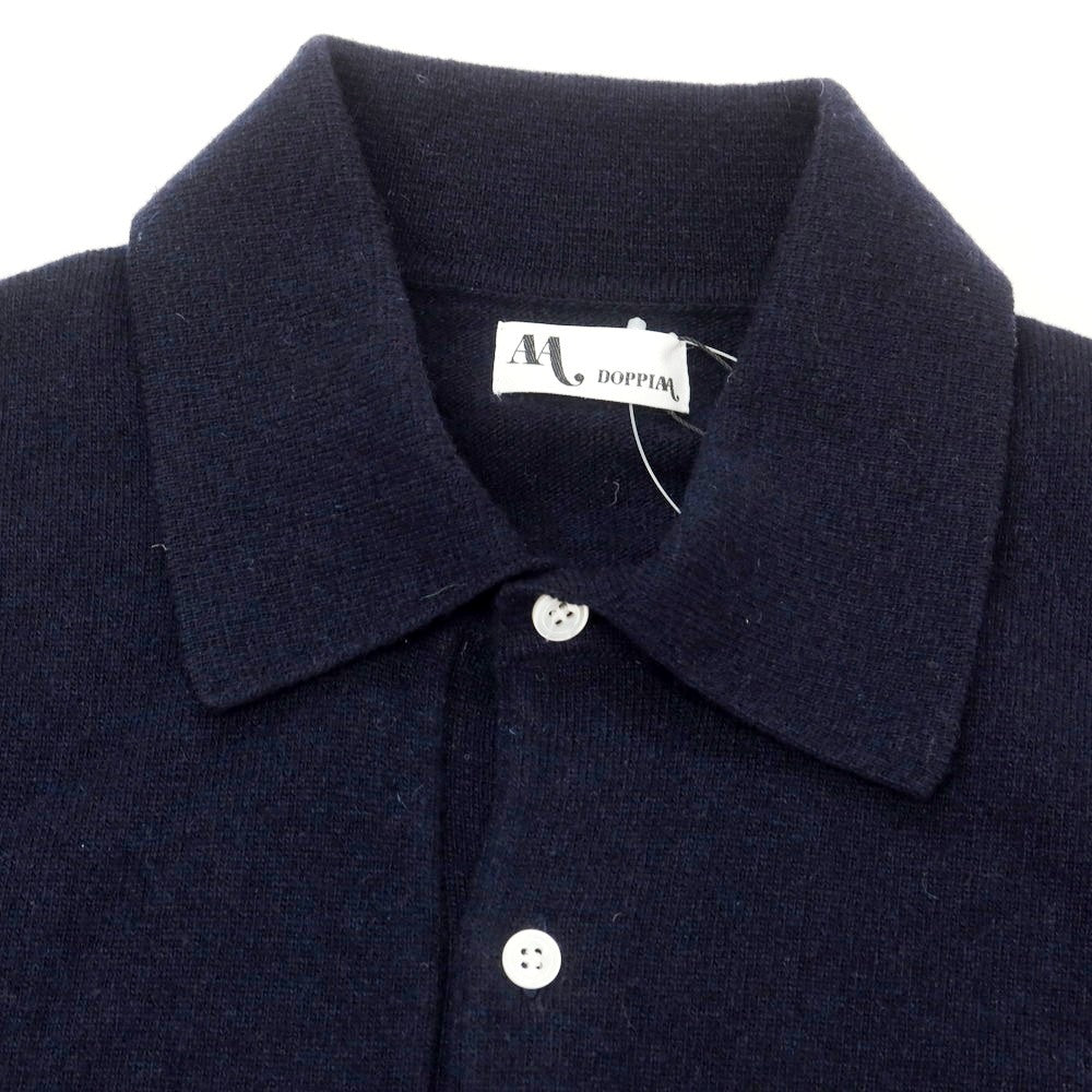 【新品】ドッピアアー DOPPIAA AARIC ウールナイロン 長袖 ポロニット ネイビー【 48 】【 状態ランクN 】【 メンズ 】