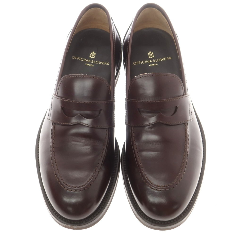 【中古】オフィチーナスローウェア OFFICINA SLOWEAR コインローファー ダークブラウン【 40 】【 状態ランクB 】【 メンズ 】