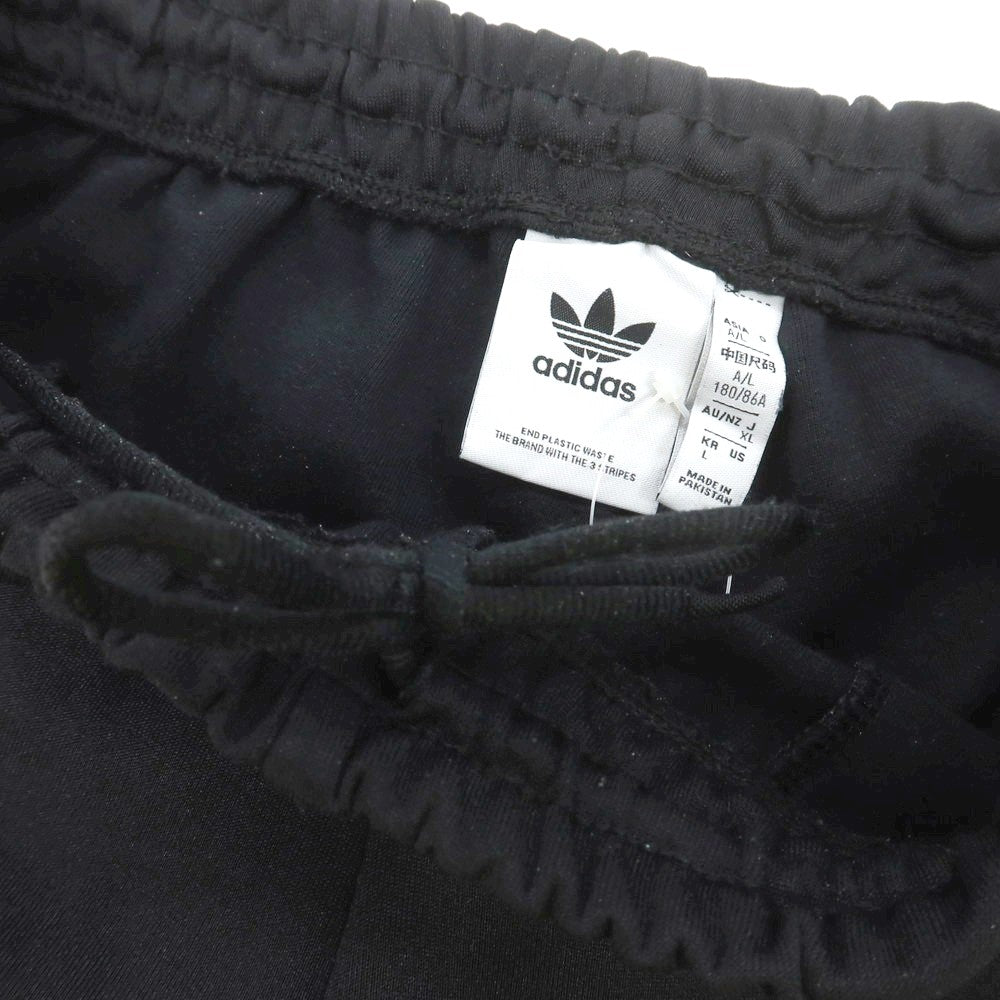 【中古】アディダス adidas ポリエステルコットン トラックパンツ ブラックxホワイト【 JPN XL 】【 状態ランクB 】【 メンズ 】