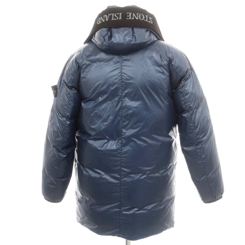 【中古】ストーンアイランド STONE ISLAND PERTEX ナイロン フーデッド ダウンコート ネイビーブルー【 M 】【 状態ランクC 】【 メンズ 】