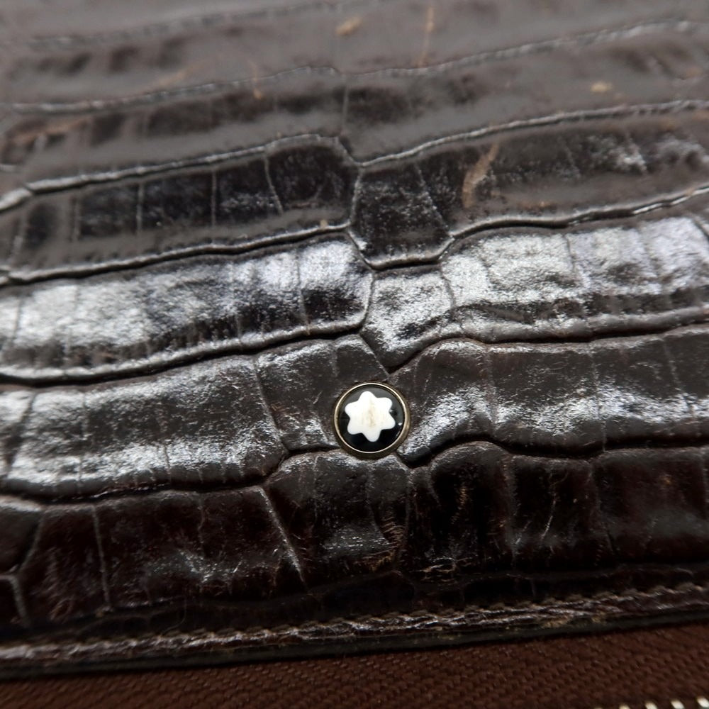 【中古】モンブラン MONTBLANC レザー ノートカバー ダークブラウン【 状態ランクC 】【 メンズ 】