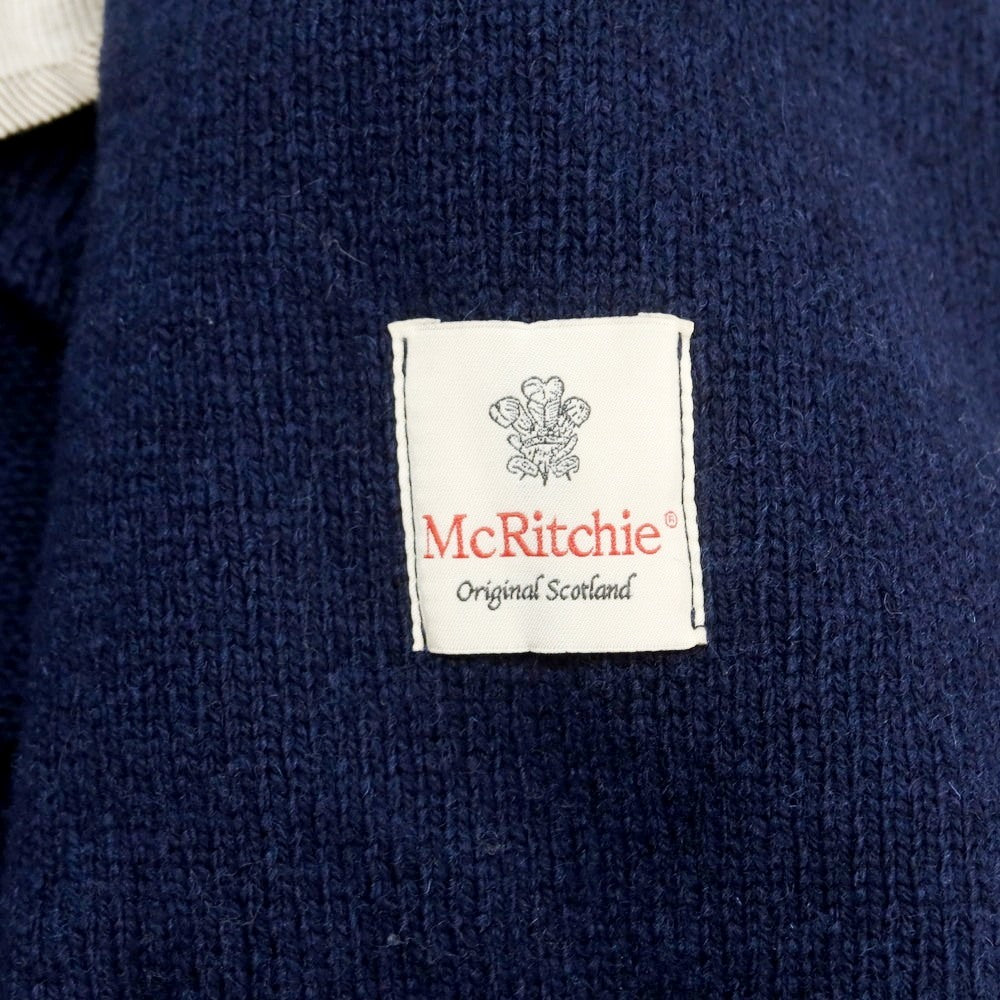 【中古】マックリッチ McRitchie ウール ニット ダブルブレストコート ライトネイビー【 46 】【 状態ランクC 】【 メンズ 】