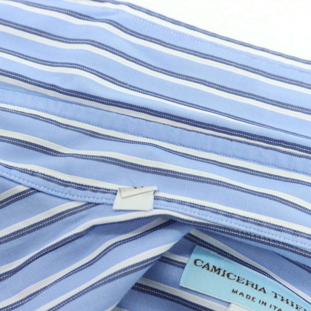 【中古】カミチェリア チェネーゼ CAMICERIA THIENESE コットン ストライプ ボタンダウン カジュアルシャツ ライトブルーxホワイト【 S 】【 状態ランクB 】【 メンズ 】