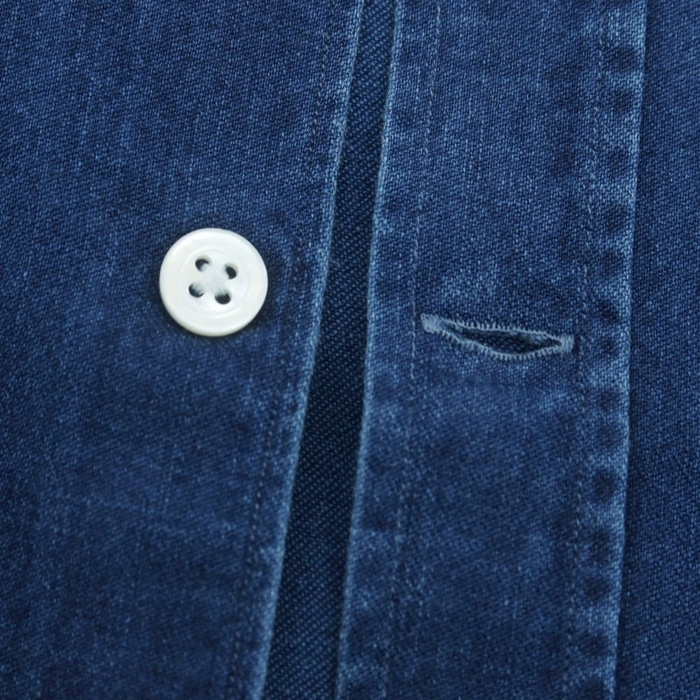 【中古】マリアサンタンジェロ Maria Santangelo シャンブレー カジュアルシャツ ライトネイビー【 M 】【 状態ランクC 】【 メンズ 】