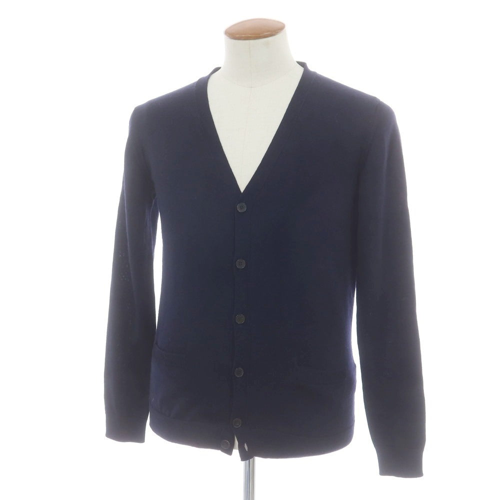 【中古】ロベルトコリーナ ROBERTO COLLINA ハイゲージ ウール カーディガン ネイビー【 46 】【 状態ランクC 】【 メンズ 】