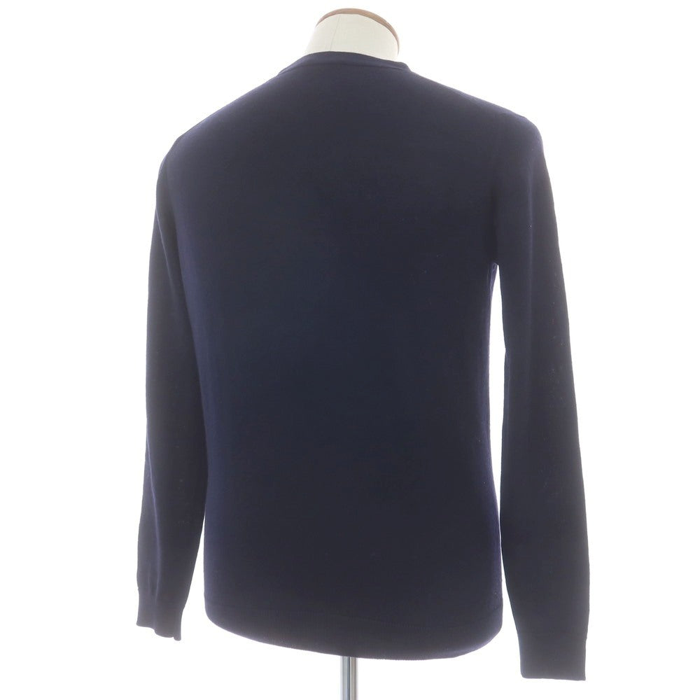 【中古】ロベルトコリーナ ROBERTO COLLINA ハイゲージ ウール カーディガン ネイビー【 46 】【 状態ランクC 】【 メンズ 】