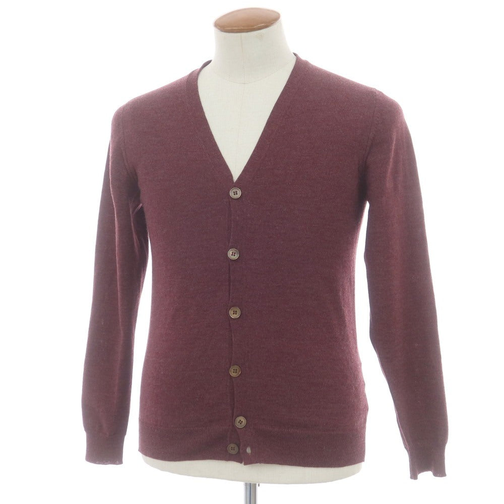 【中古】ザノーネ ZANONE ハイゲージ ウール カーディガン パープル【 46 】【 状態ランクC 】【 メンズ 】