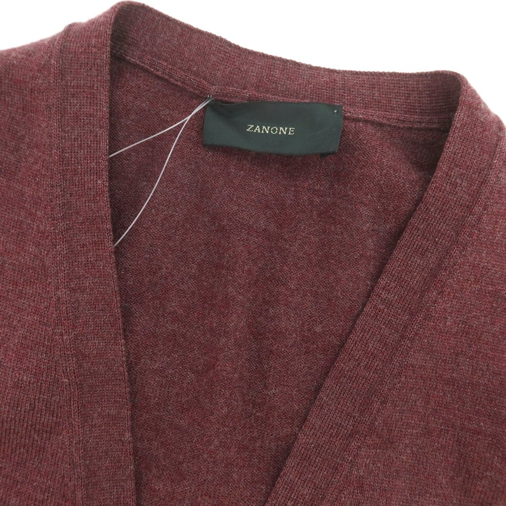 【中古】ザノーネ ZANONE ハイゲージ ウール カーディガン パープル【 46 】【 状態ランクC 】【 メンズ 】