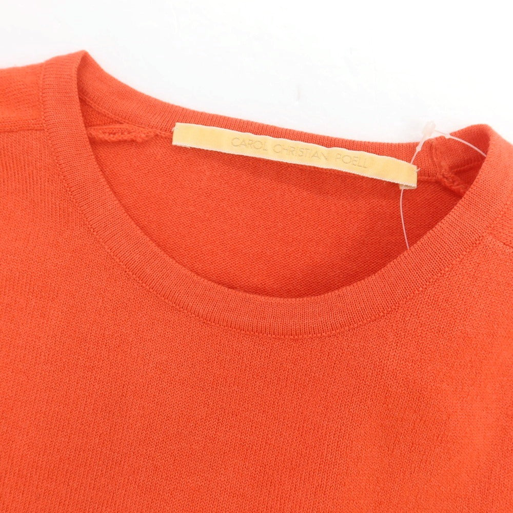 【中古】キャロルクリスチャンポエル Carol Christian Poell ストレッチ ウール クルーネック プルオーバーニット オレンジ【 48 】【 状態ランクB 】【 メンズ 】