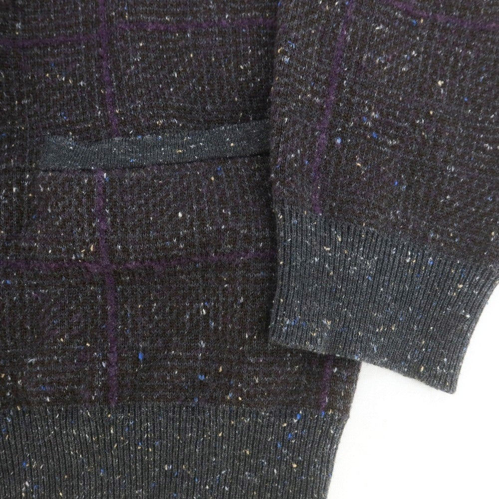 【中古】アルテア Altea ウールコットンナイロンシルク チェック カーディガン ブラウンxグレー【 S 】【 状態ランクB 】【 メンズ 】