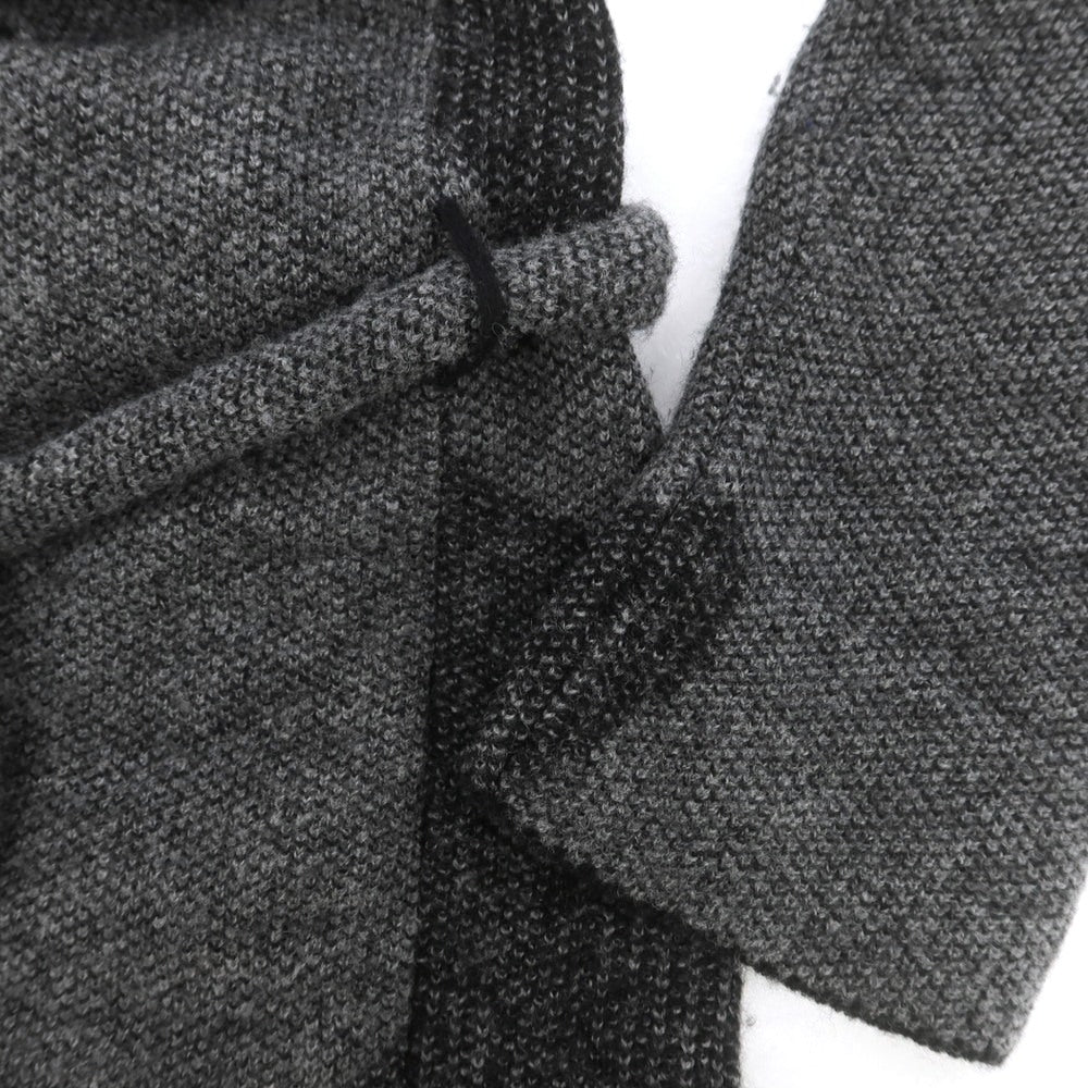 【中古】ヌール noue-rue ウールナイロン ショールカラー ガウン型 カーディガン グレーxブラック【 46 】【 状態ランクC 】【 メンズ 】