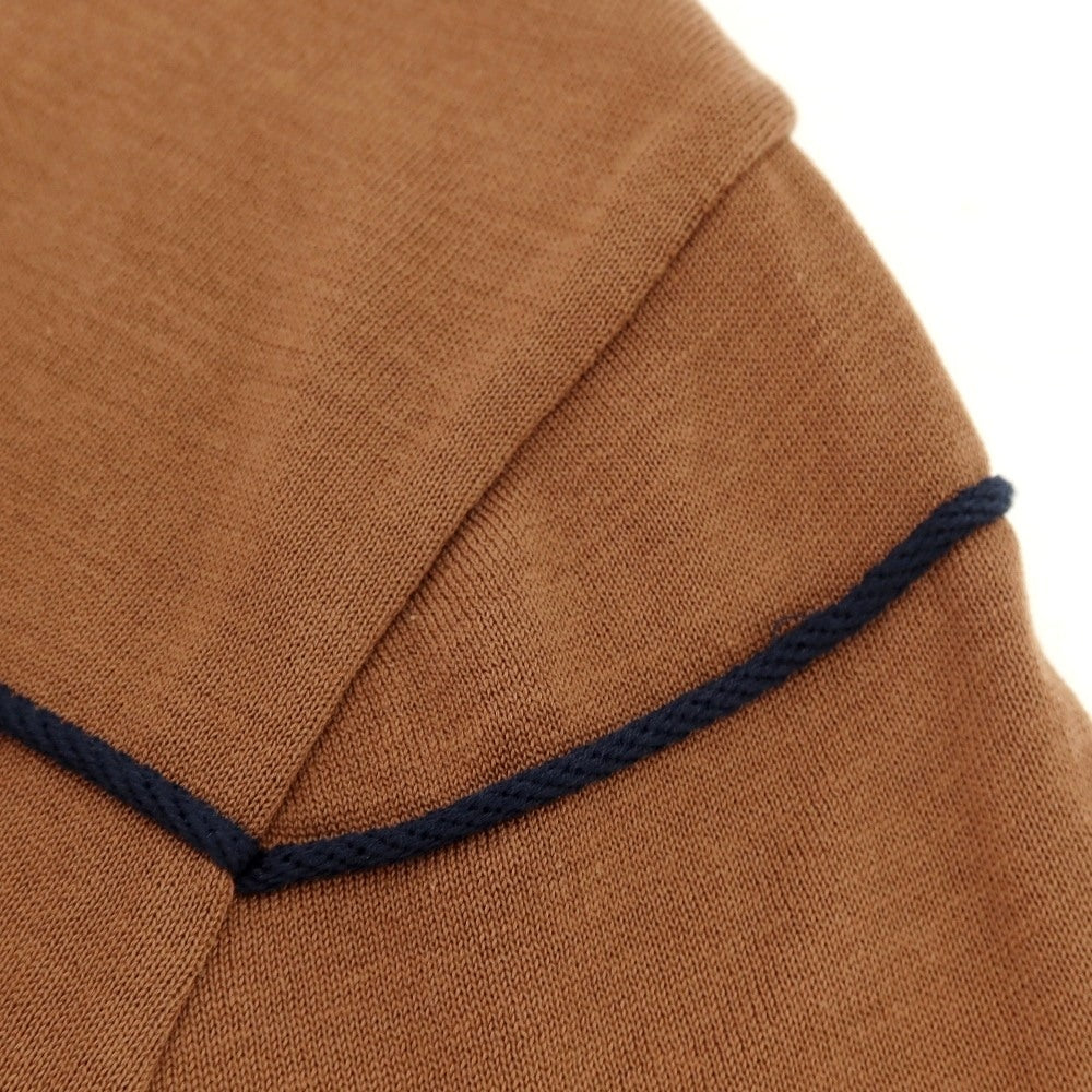 【中古】トゥモローランド TOMORROWLAND tricot コットン ボーダー クルーネック 半袖 プルオーバーニット ブラウンxネイビー【サイズS】【 状態ランクB 】【 メンズ 】