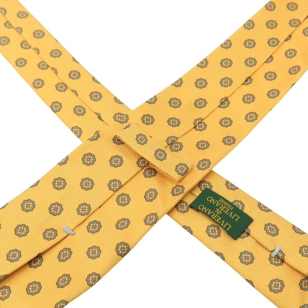 【中古】リベラーノ&リベラーノ LIVERANO&LIVERANO シルク プリント 小紋柄ネクタイ イエローxグレー【 状態ランクB 】【 メンズ 】