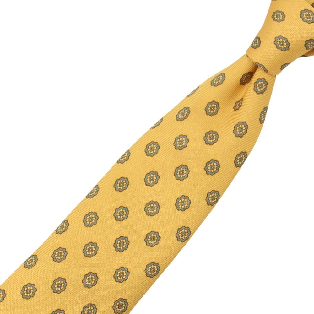 【中古】リベラーノ&リベラーノ LIVERANO&LIVERANO シルク プリント 小紋柄ネクタイ イエローxグレー【 状態ランクB 】【 メンズ 】