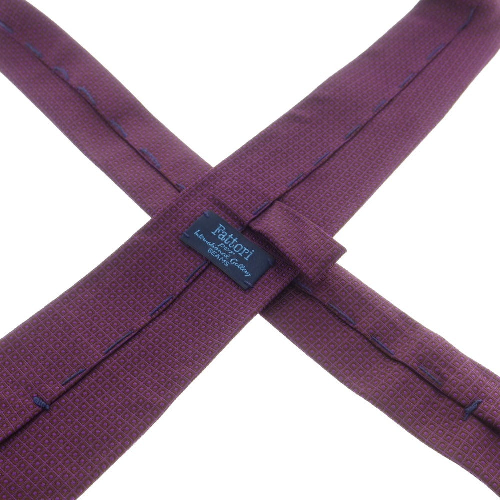 【中古】ファットーリ Fattori International Gallery BEAMS別注 シルク 小紋柄ネクタイ パープル【 状態ランクB 】【 メンズ 】