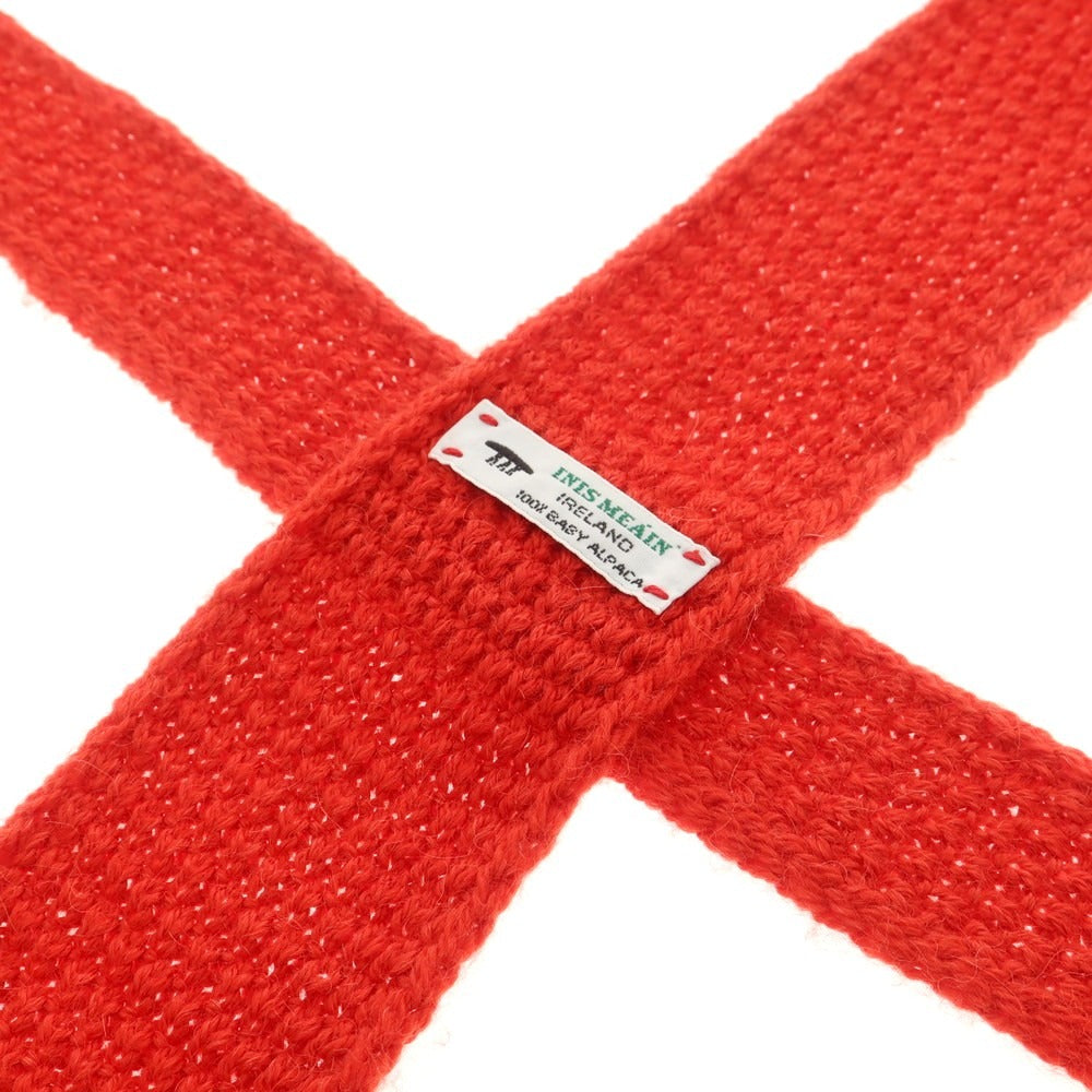 【中古】イニシュマン INIS MEAIN アルパカ ニットタイ ネクタイ レッド【 状態ランクB 】【 メンズ 】