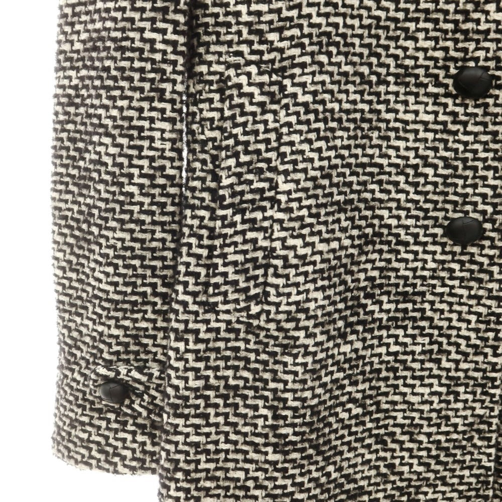 【中古】タリアトーレ TAGLIATORE コットンアルパカモヘヤウールナイロン チェスターフィールドコート ブラックxホワイト【 42 】【 状態ランクC 】【 メンズ 】