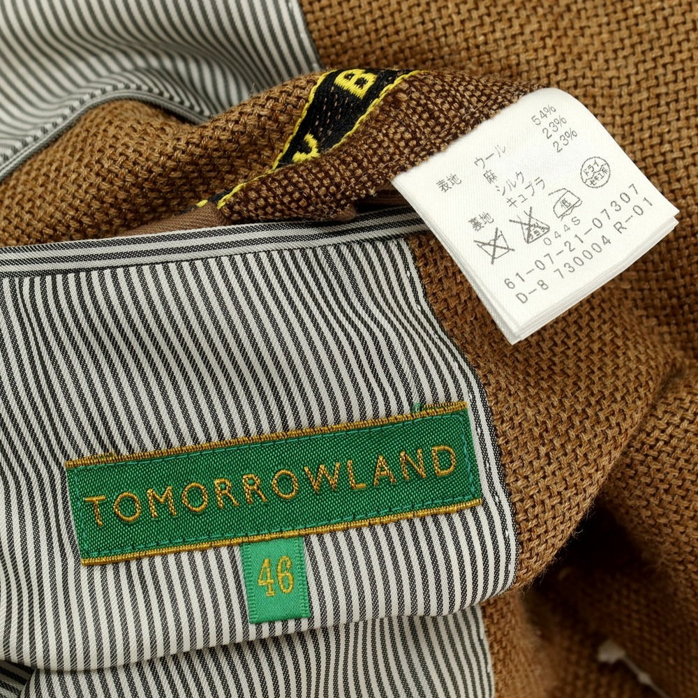 【中古】トゥモローランド TOMORROWLAND ウールリネンシルク 2B テーラードジャケット キャメルブラウン【サイズ46】【 状態ランクC 】【 メンズ 】