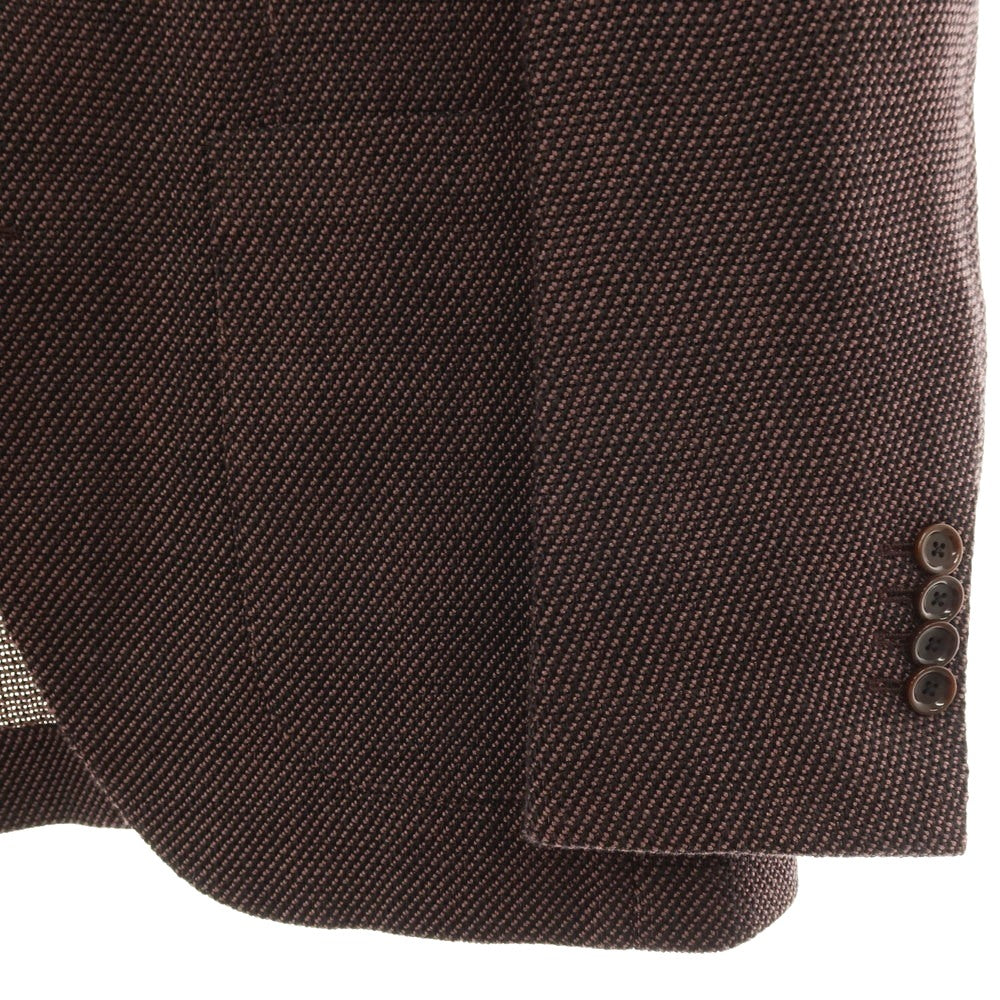 【中古】ビームスエフ BEAMS F コットンナイロン 3B テーラードジャケット ブラウンxブラック【サイズ46】【 状態ランクB 】【 メンズ 】