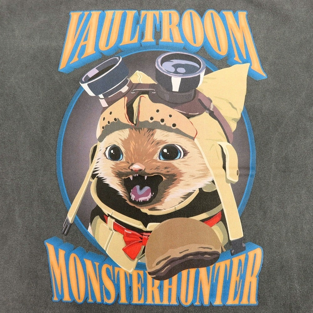 【中古】【未使用】ボルトルーム vaultroom ×Monster Hunter AIROU TEE コットン クルーネック 半袖Tシャツ グレー【サイズL】【 状態ランクS 】【 ユニセックス 】