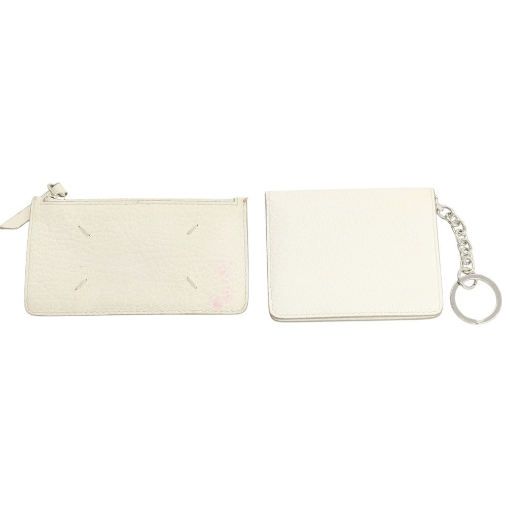 【中古】メゾン マルジェラ Maison Margiela レザー コイン&カードケース ホワイト【 状態ランクD 】【 ユニセックス 】