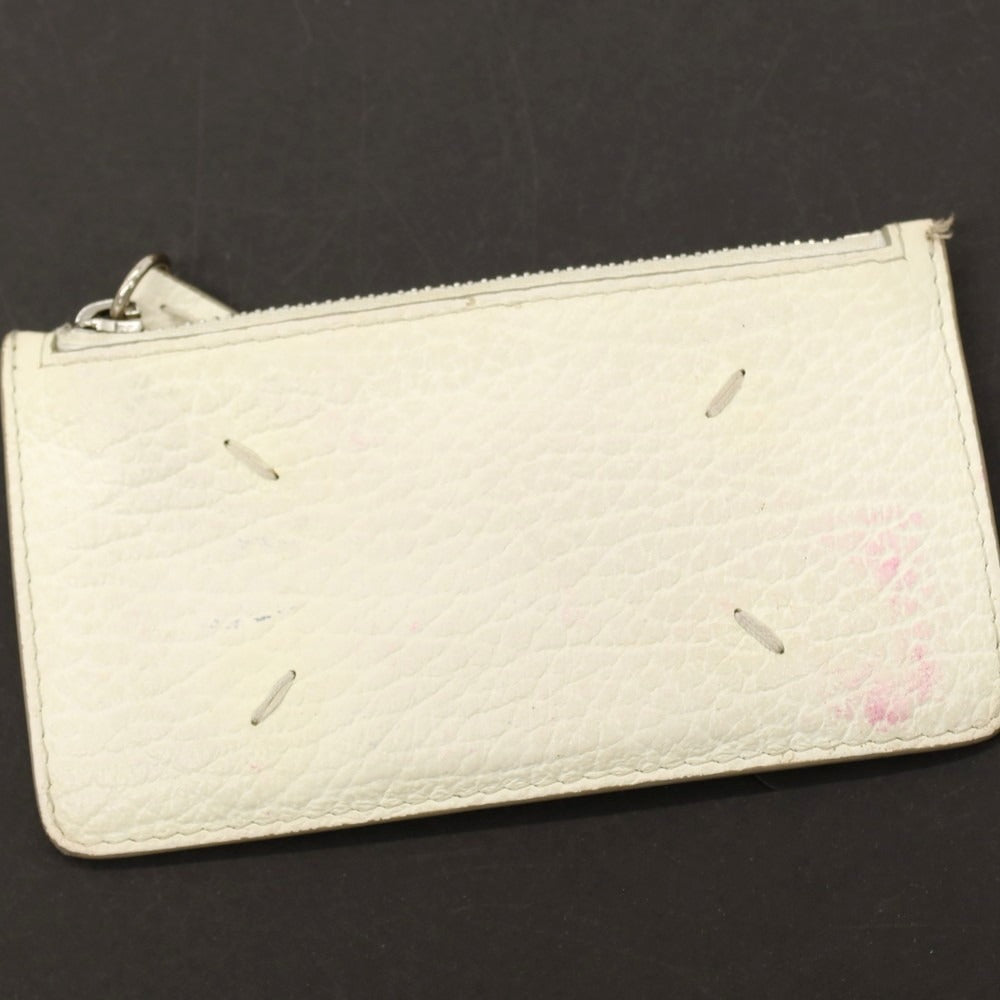 【中古】メゾン マルジェラ Maison Margiela レザー コイン&カードケース ホワイト【 状態ランクD 】【 ユニセックス 】