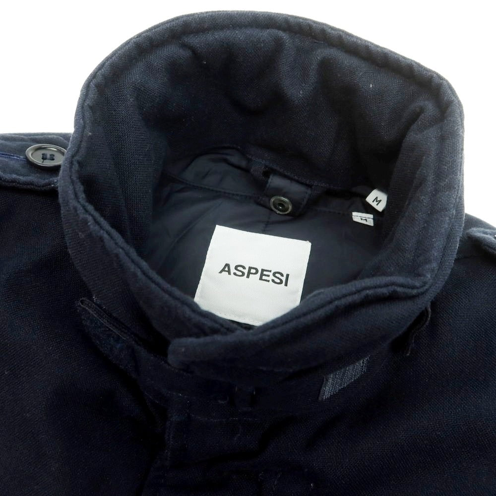【中古】アスペジ ASPESI コットンナイロン M-65 中綿 ミリタリージャケット ネイビー【 M 】【 状態ランクC 】【 メンズ 】