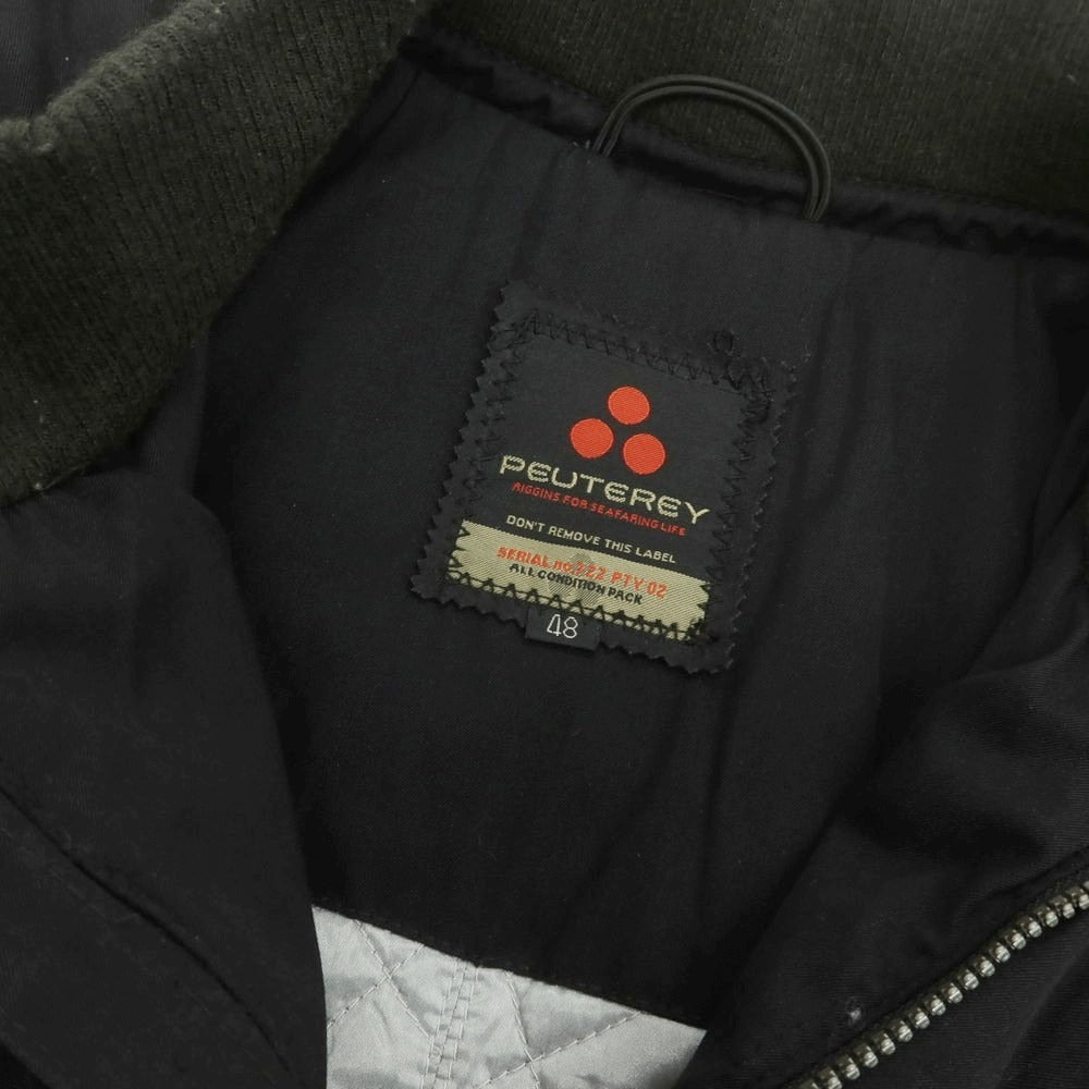 【中古】ピューテリー PEUTEREY ウールコットン 中綿ブルゾン ブラック【 48 】【 状態ランクC 】【 メンズ 】