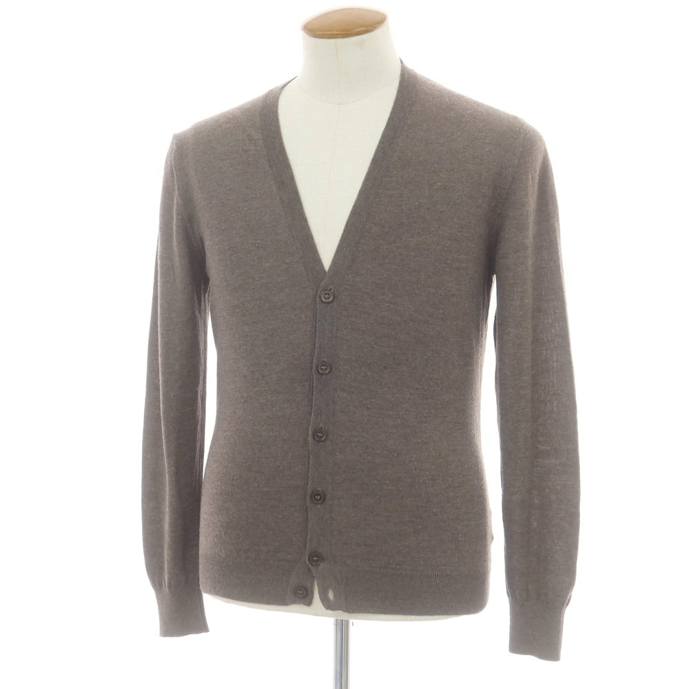 【中古】グランサッソ GRAN SASSO ハイゲージ ウール カーディガン ブラウン【 46 】【 状態ランクC 】【 メンズ 】