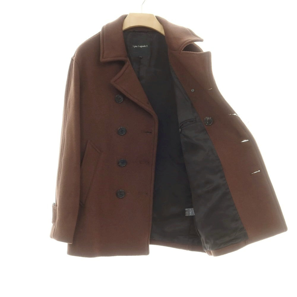 【中古】ウノピュウノウグァーレトレ 1piu1uguale3 ウールコットン ピーコート ブラウン【 4 】【 状態ランクA 】【 メンズ 】