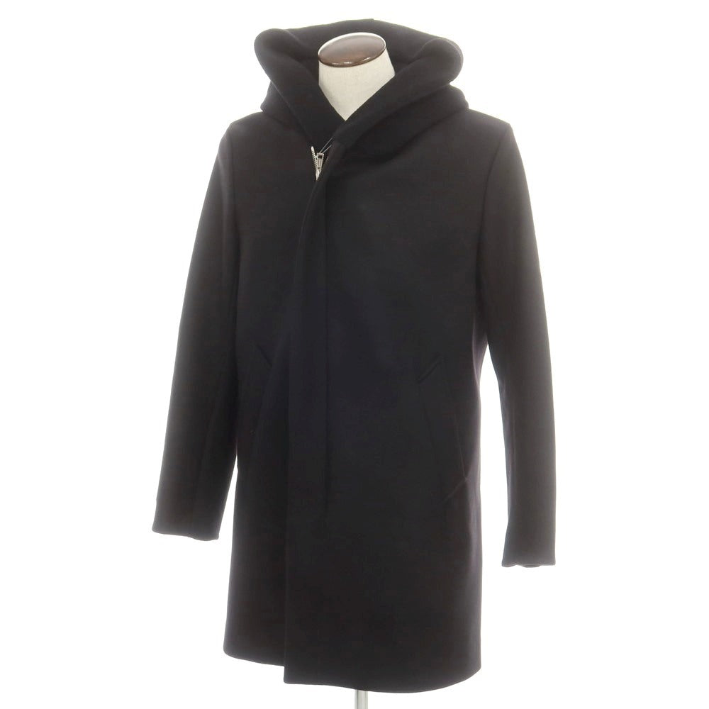 【中古】ウノピュウノウグァーレトレ 1piu1uguale3 ウールナイロンカシミヤ フーデッドコート ブラック【 6 】【 状態ランクA 】【 メンズ 】