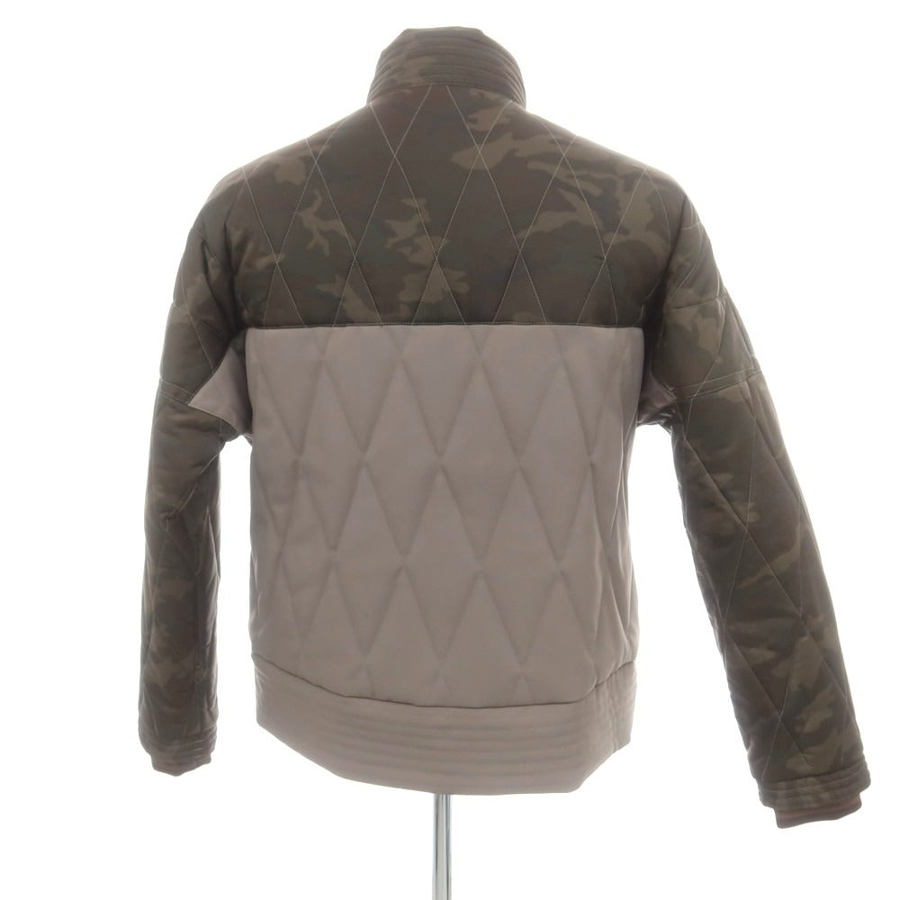 【中古】ウノピュウノウグァーレトレ 1piu1uguale3 ナイロン キルティング 中綿ブルゾン ダークオリーブxグレージュ【 6 】【 状態ランクA 】【 メンズ 】