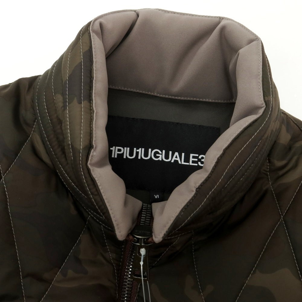 【中古】ウノピュウノウグァーレトレ 1piu1uguale3 ナイロン キルティング 中綿ブルゾン ダークオリーブxグレージュ【 6 】【 状態ランクA 】【 メンズ 】