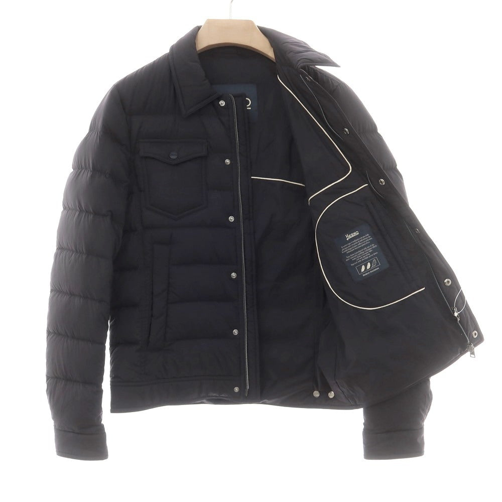 【中古】ヘルノ Herno ナイロン ダウンジャケット ネイビー【 46 】【 状態ランクB 】【 メンズ 】