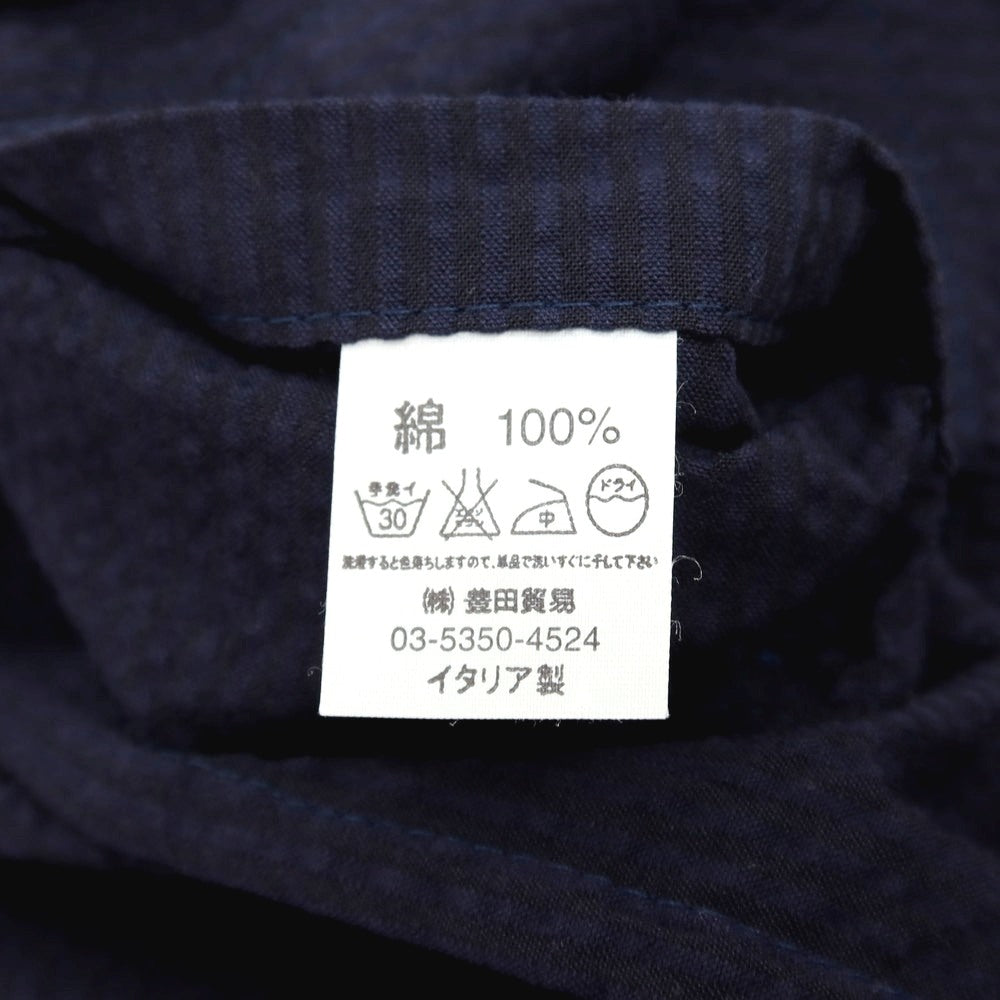 【中古】ジャンネット giannetto コットン シアサッカー ストライプ 2B カジュアルジャケット ネイビー【サイズ46】【 状態ランクC 】【 メンズ 】