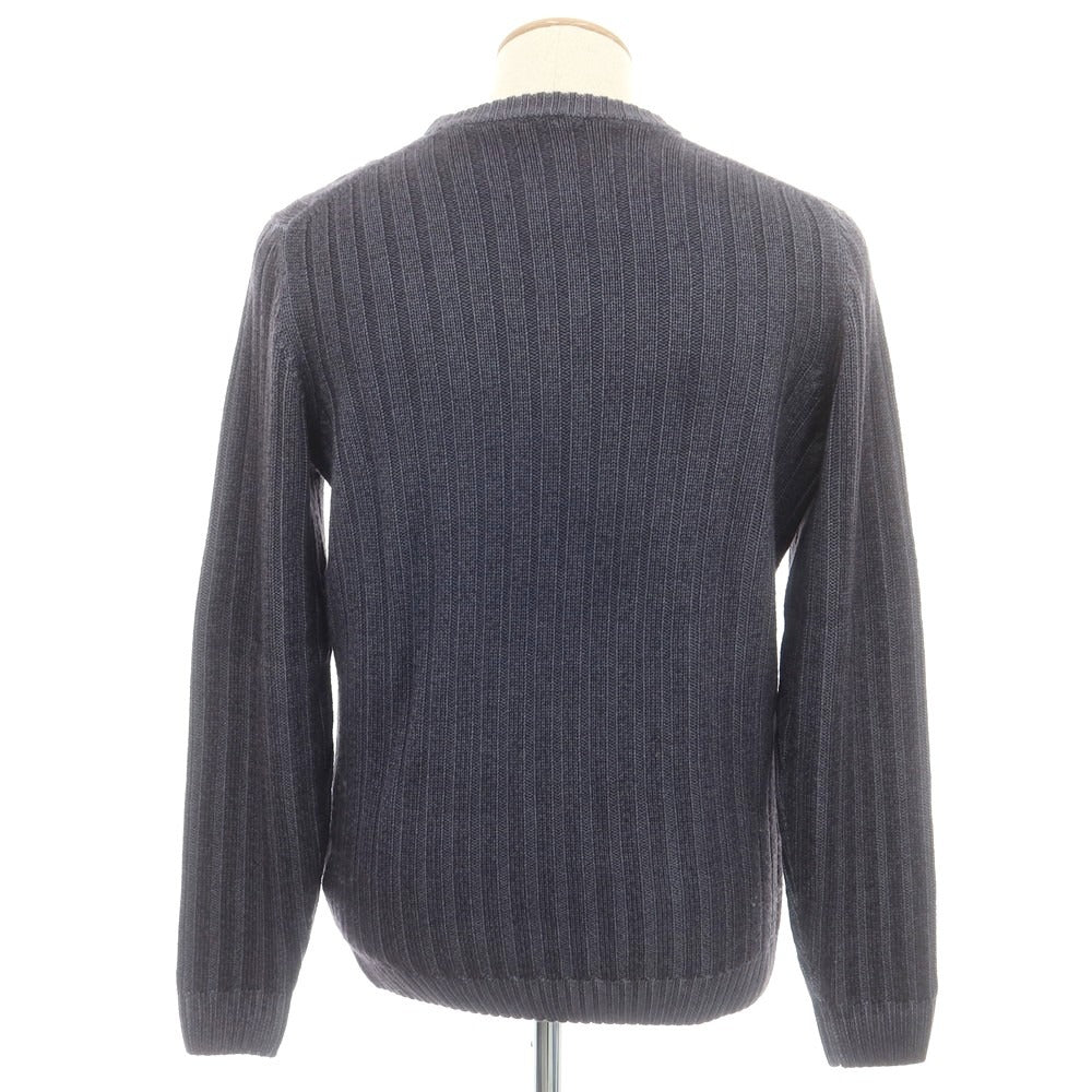 【中古】ヤコブコーエン JACOB COHEN ミドルゲージ ウール ケーブル編み クルーネックニット グレイッシュネイビー【 M 】【 状態ランクB 】【 メンズ 】