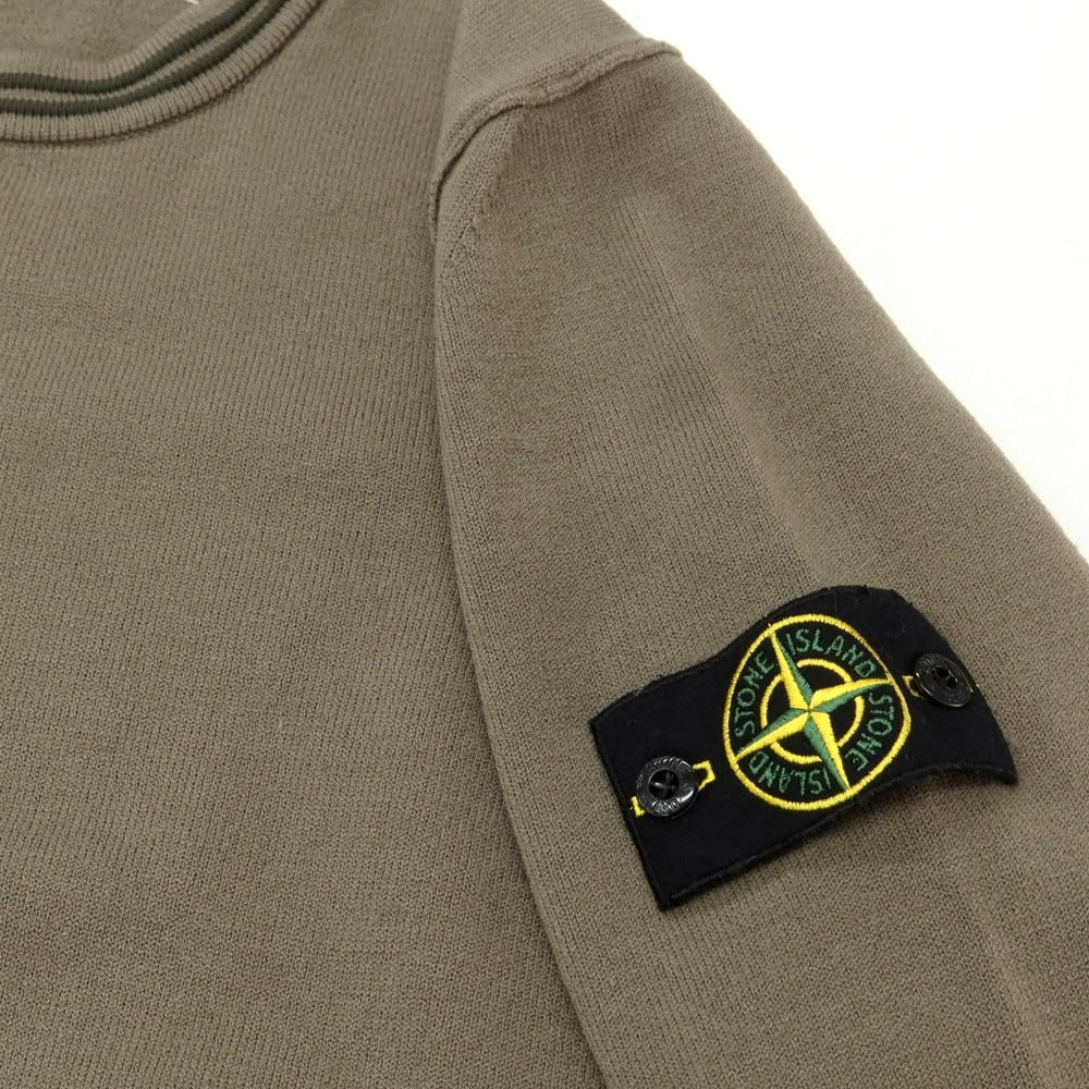 【中古】ストーンアイランド STONE ISLAND ハイゲージ ウールポリエステル クルーネックニット グレイッシュオリーブ【 M 】【 状態ランクA 】【 メンズ 】