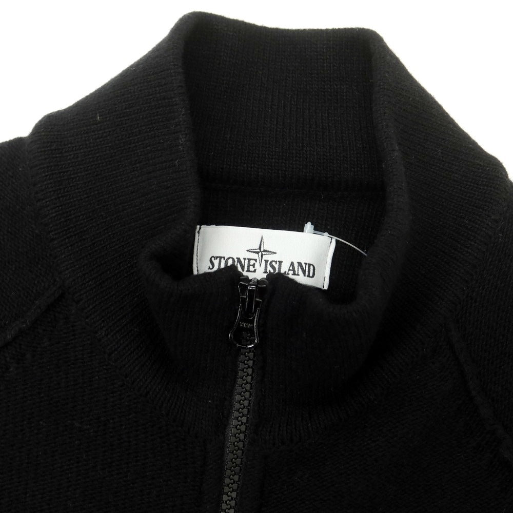 【中古】ストーンアイランド STONE ISLAND スタンドカラー ジップアップ カーディガン ブラック【 M 】【 状態ランクA 】【 メンズ 】