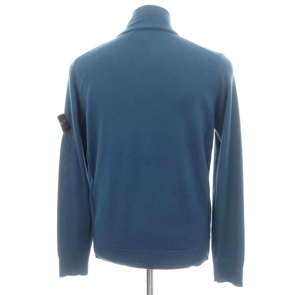 【中古】ストーンアイランド STONE ISLAND ハイゲージ スタンドカラー ジップアップ カーディガン ダルブルー【 S 】【 状態ランクB 】【 メンズ 】