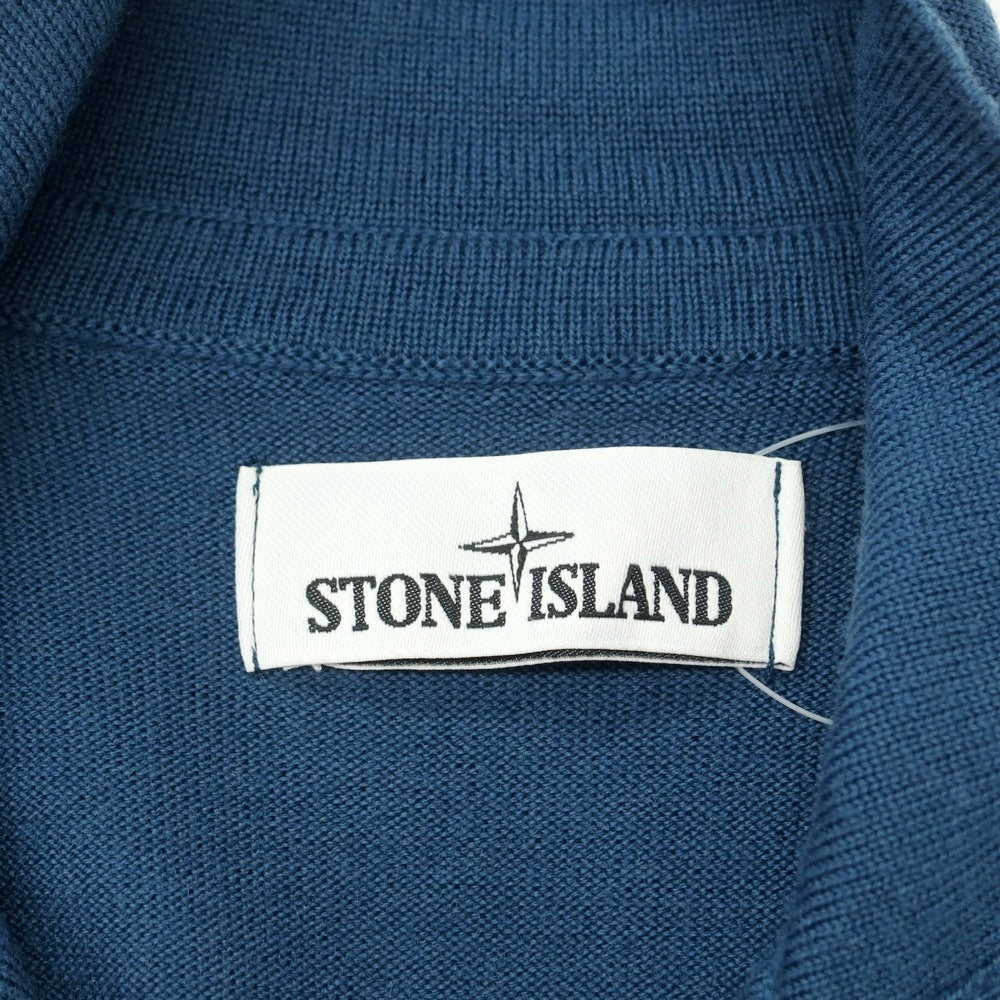 【中古】ストーンアイランド STONE ISLAND ハイゲージ スタンドカラー ジップアップ カーディガン ダルブルー【 S 】【 状態ランクB 】【 メンズ 】