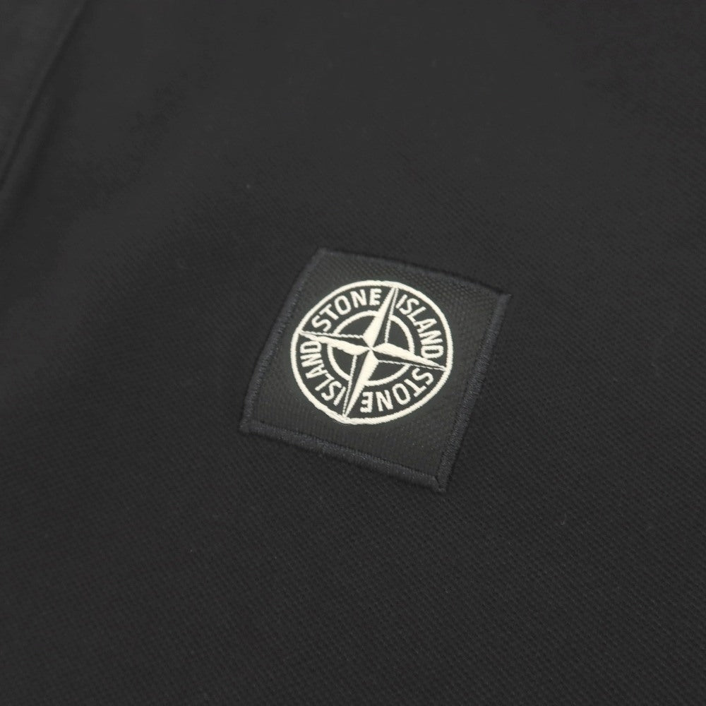 【中古】ストーンアイランド STONE ISLAND コットンポリウレタン 半袖ポロシャツ ブラック【サイズL】【 状態ランクC 】【 メンズ 】