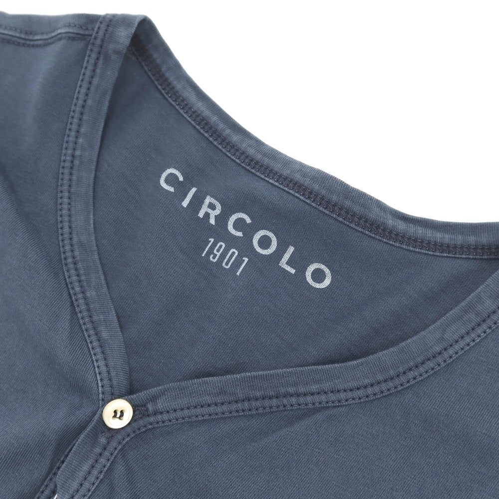 【中古】チルコロ1901 CIRCOLO 1901 コットン ヘンリーネック 半袖Tシャツ ネイビー【サイズM】【 状態ランクB 】【 メンズ 】
