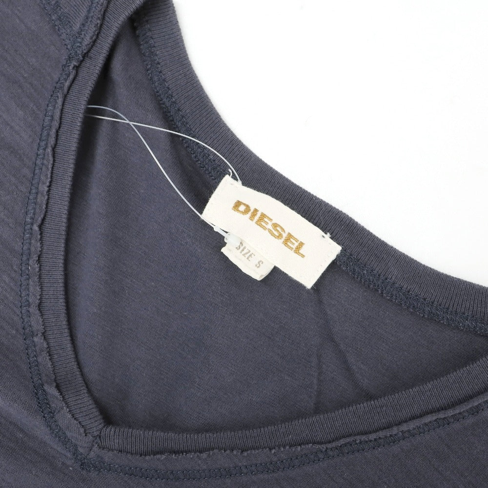 【中古】ディーゼル DIESEL コットン Vネック 半袖Tシャツ ネイビーグレー【サイズS】【 状態ランクB 】【 メンズ 】