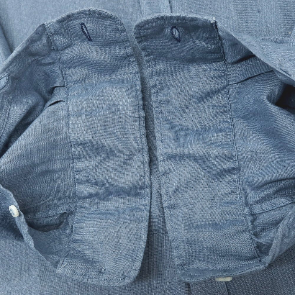 【中古】ヤコブコーエン JACOB COHEN J8066 リネン ワイドカラー カジュアルシャツ スモーキーブルー【サイズ39】【 状態ランクC 】【 メンズ 】