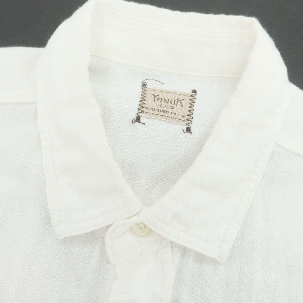 【中古】ヤヌーク YANUK コットン カジュアルシャツ ホワイト【 L 】【 状態ランクB 】【 メンズ 】