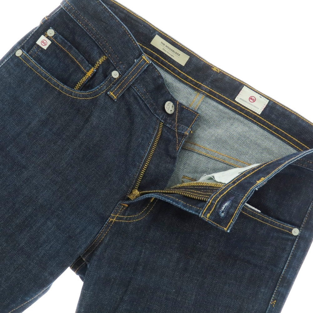 【中古】エージー アドリアーノゴールドシュミット AG Adriano Goldschmied THE WOODBLOCK ストレッチコットン ジーンズ デニムパンツ ネイビー【 31 】【 状態ランクB 】【 メンズ 】