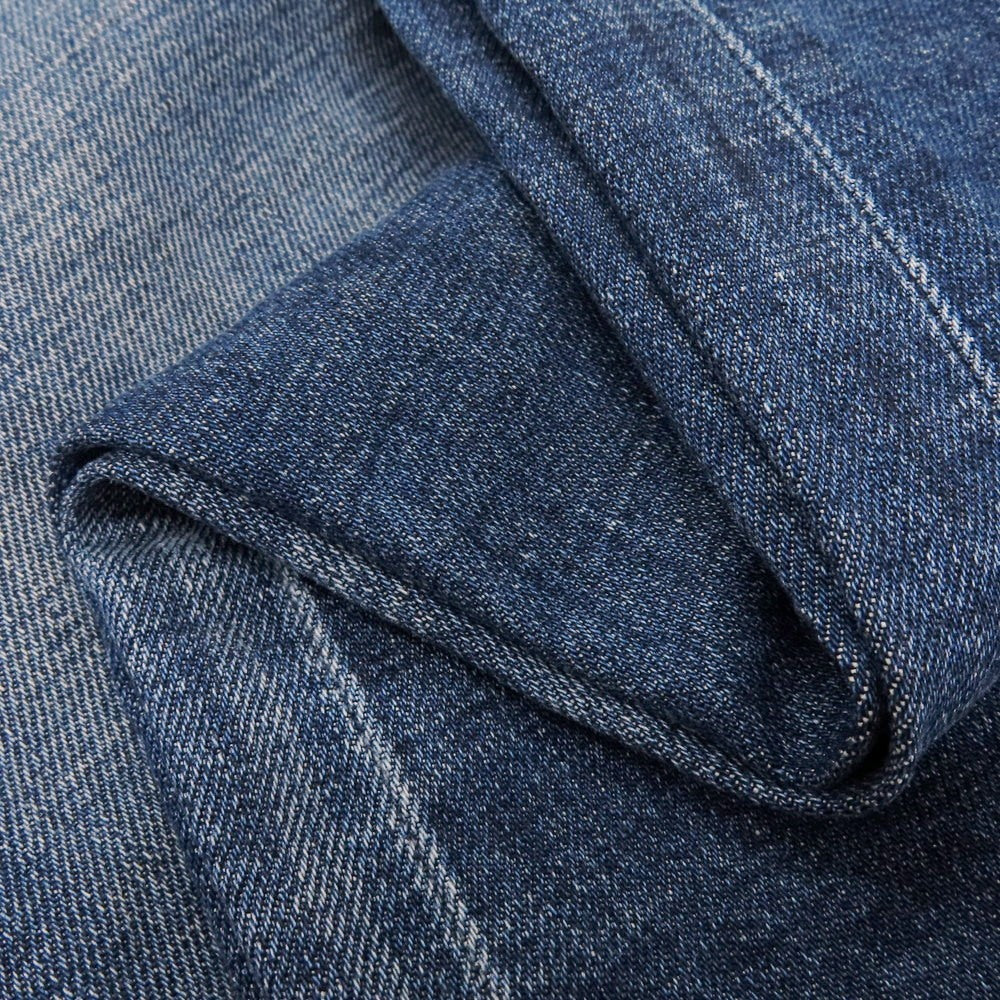 【中古】ヤコブコーエン JACOB COHEN NICK クラッシュ&リペア加工 ストレッチコットン ジーンズ デニムパンツ ネイビー【 32 】【 状態ランクB 】【 メンズ 】